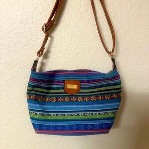Vibrant colored small purse with adjustable straps
